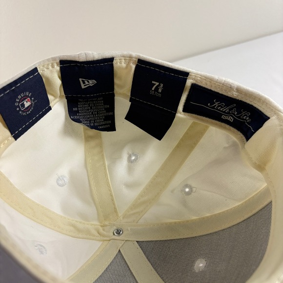 Kith New Era 59FIFTY Fitted Hat White Burgundy Velvet Script Logo Size 7 3/8 - Picture 4 of 5